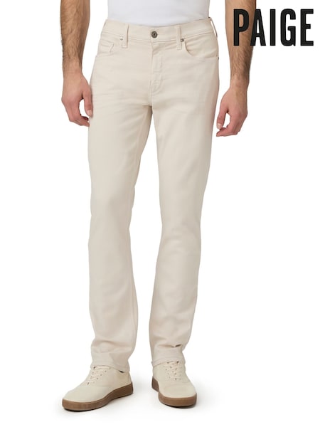 Кремовый - Paige Slim Fit Federal Straight Leg Jeans (F20216) | €318