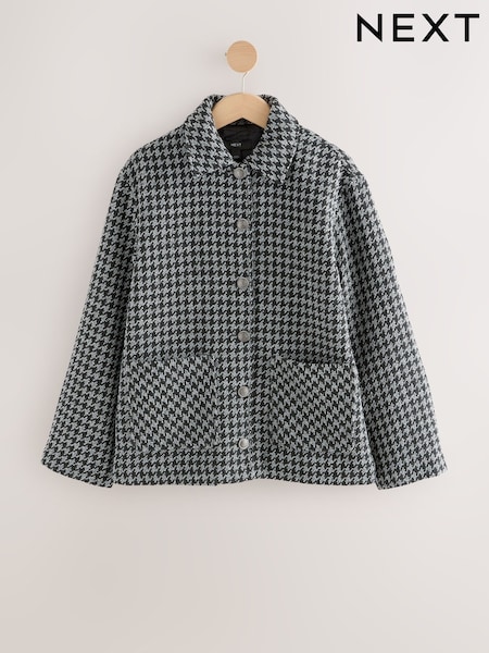 Monochrome Boucle Button Through Shacket (F20259) | €60
