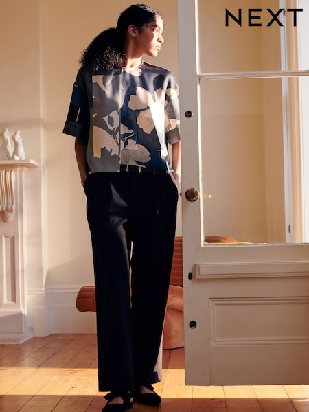 Chocolate Brown Check Double Pleat Straight Leg Trousers (F20284) | R$ 425