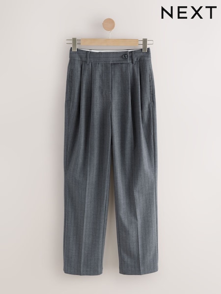 Grey Striped Straight Tailored Trousers (F20297) | 1,632 UAH