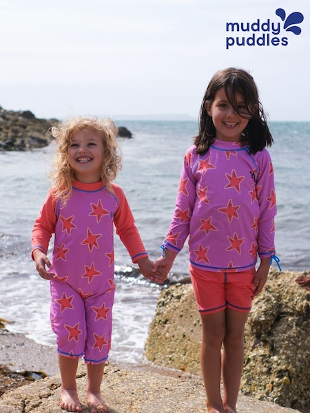 Rosa - Muddy Puddles UV-beskyttende surfesett med Kort (F20312) | kr457