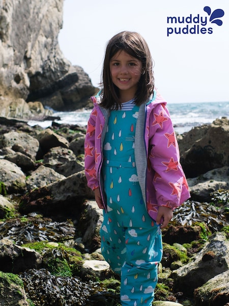 Muddy Puddles Blue Waterproof EcoLight Dungarees (F20326) | ₪181