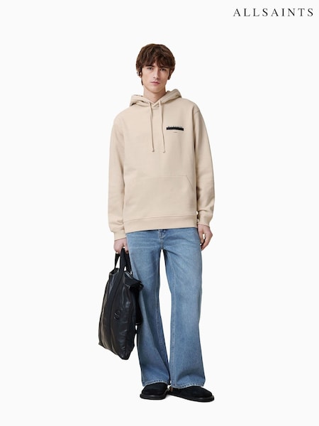 Білий - Allsaints 100% Organic Cotton Redact Oth худі (F20377) | 8 952 грн