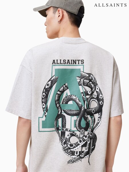 AllSaints 100% Organic Cotton Caduceus Short Sleeve Crew Jumper (F20384) | €93