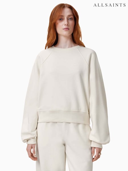 AllSaints White Dani Haven 100% Organic Cotton Sweater (F20399) | €143