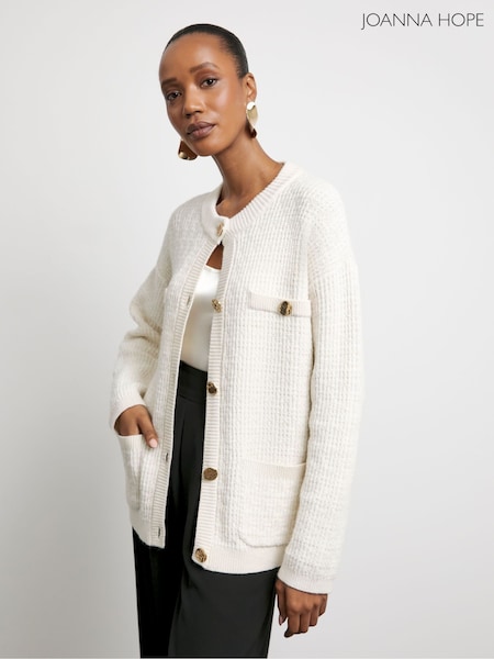 Joanna Hope Cream Boucle Knit Cardigan (F20406) | €106