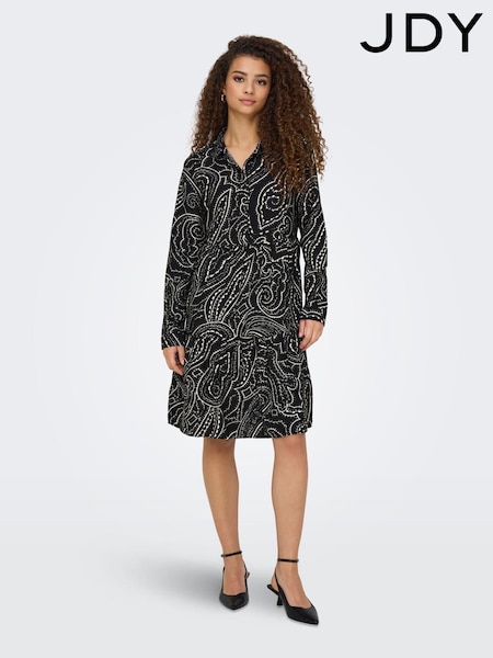 JDY Black Long Sleeve Mini Shirt Dress (F20421) | €45