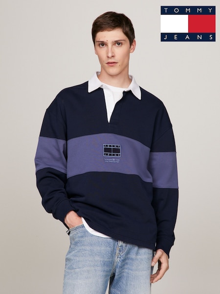 Tommy Jeans Blue 100% Cotton Tonal Flag Sweatshirt (F20540) | R$ 940