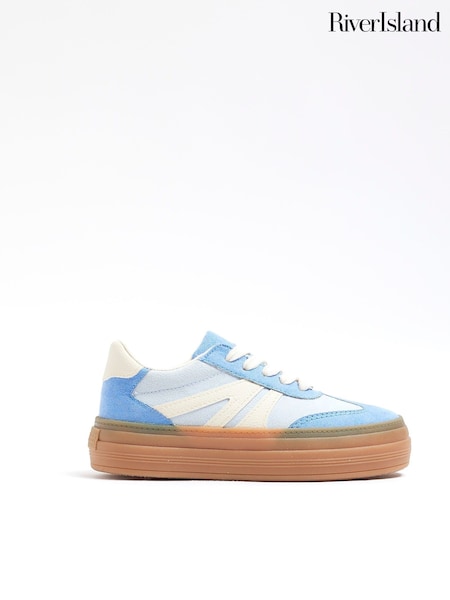 River Island Blue Girls Triple Plim Trainers (F20553) | AED116