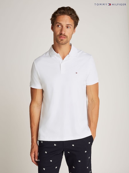 Tommy Hilfiger White Liquid 100% Cotton Polo Shirt (F20556) | AED495