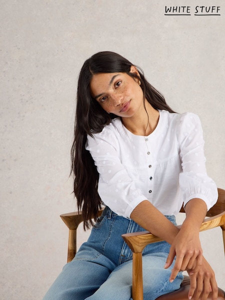White Stuff Elise Dobby Mix Top (F20574) | ‏258‏₪