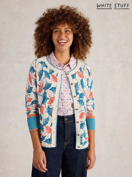 White Stuff Lulu Printed 100% Organic Cotton Cardigan (F20589) | € 74
