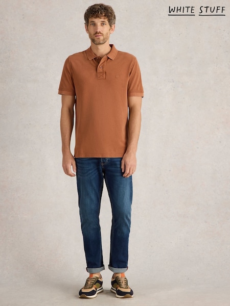 White Stuff Brown Utility 100% Cotton Polo Shirt (F20596) | €49