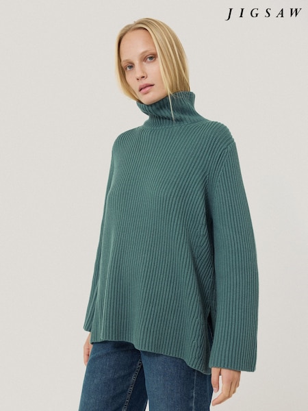Jigsaw Blue Cotton Blend Faroe Fishermans Jumper (F20651) | AED422
