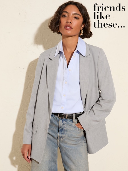 Friends Like These Grey Tonic Boyfriend Premium Tailored Blazer (F20760) | €62