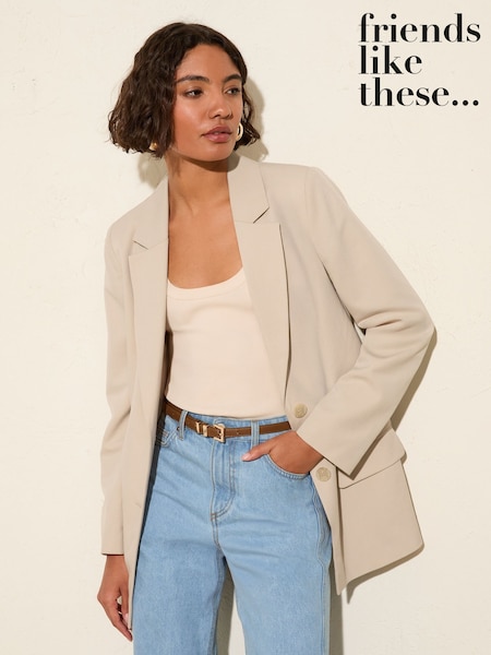 Friends Like These Neutral Boyfriend Premium Tailored Blazer (F20763) | €60