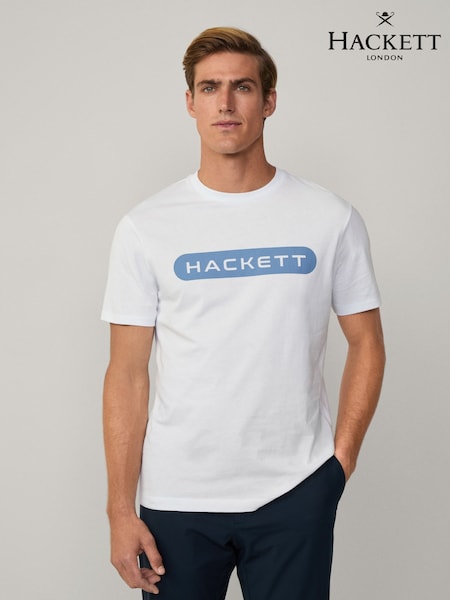לבן - Hackett Sport Classic Fit T-shirt (F20814) | ‏277‏₪