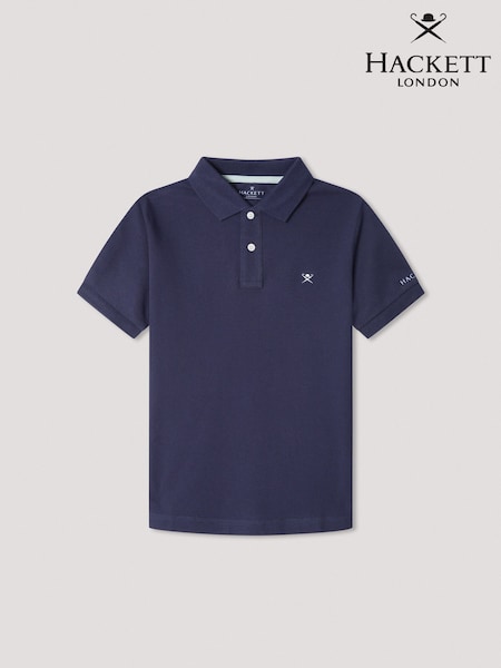 Aqua Blau - Hackett Classic Fit Embroidered Piqué Polo (F20834) | 77 €