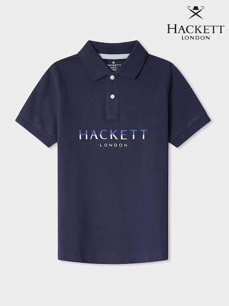 Albastru deschis - Tricou polo din bumbac 100% pentru băieți mai mari Hackett London (F20836) | 410 LEI