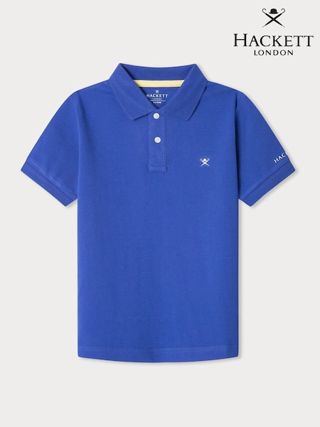 Blau - Hackett Classic Fit Embroidered Piqué Polo (F20842) | 77 €