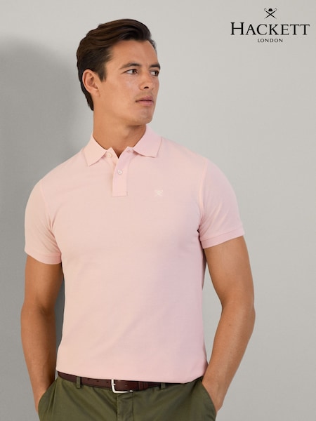 ורוד - Hackett Slim Fit Linen Piqué Polo (F20859) | ‏453‏₪