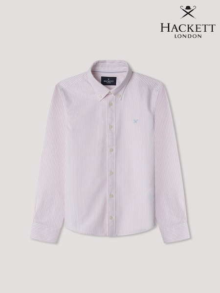 Розовый - Hackett Bengal Striped Oxford Shirt (F20918) | €73