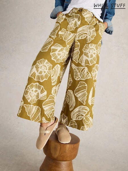 White Stuff Green Roxy Linen Blend Culottes (F20921) | AZN 163
