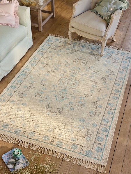 Shabby Chic by Rachel Ashwell® Blue Printed Boucle Tassel Rug (F20924) | €136 - €545
