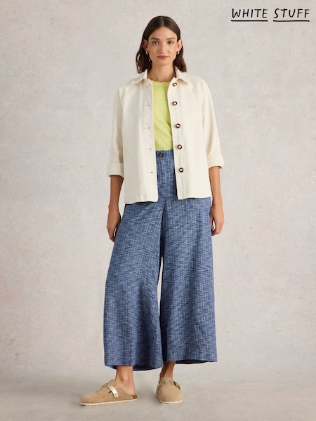 White Stuff Blue Roxy Linen Blend Culottes (F20925) | €83