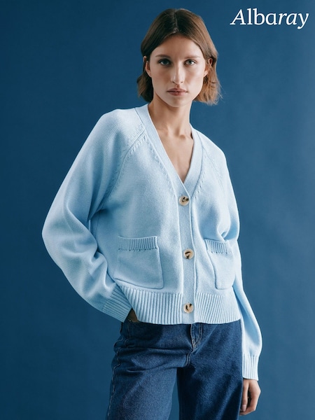modra - Albaray Relaxed V-Neck 100% Cotton Cardigan (F20961) | € 91