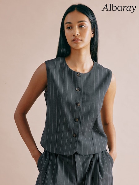 Albaray Grey Pinstripe Waistcoat (F20962) | €86