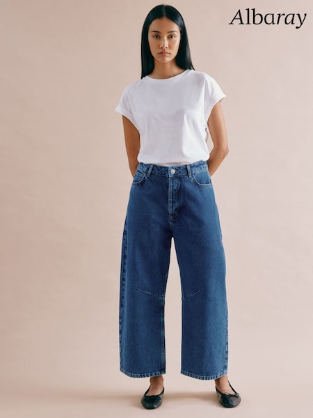 Albaray Blue 100% Organic Cotton Barrel Jeans (F20963) | €113