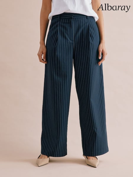 Albaray Navy Blue Pinstripe Trousers (F20964) | 391 QAR
