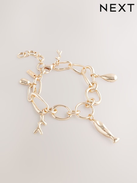 Gold Tone Fish Charm Bracelet (F21017) | €13