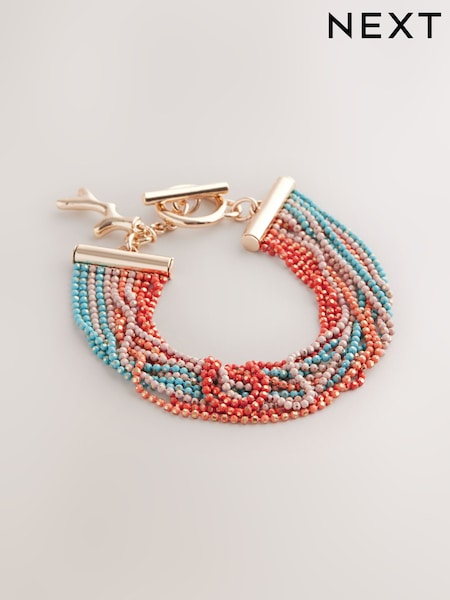 Multicoloured Ball Chain Multirow Bracelet (F21018) | €16