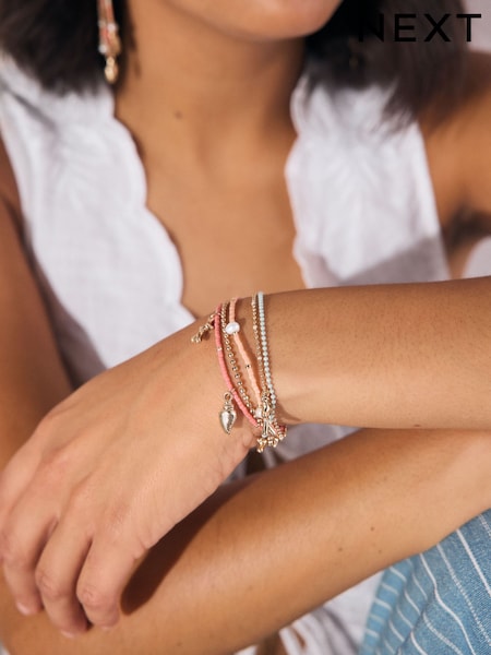 Orange Beaded Multirow Bracelet (F21019) | €21