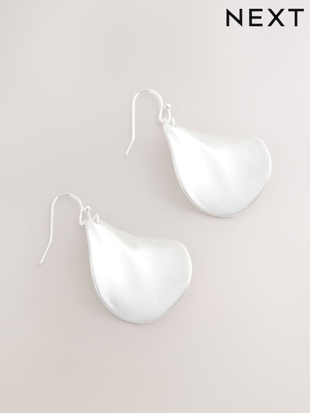 Silver Tone Wave Petal Drop Earrings (F21028) | €11