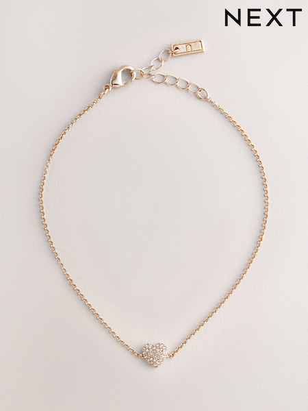 Kultainen/kullanvärinen Tone - Pave Sydän Anklet (F21030) | €11