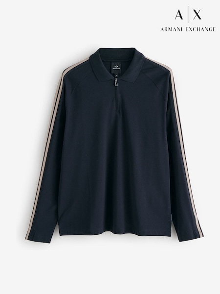 Armani Exchange Regular Fit Blue Logo Polo Shirt (F21042) | €133