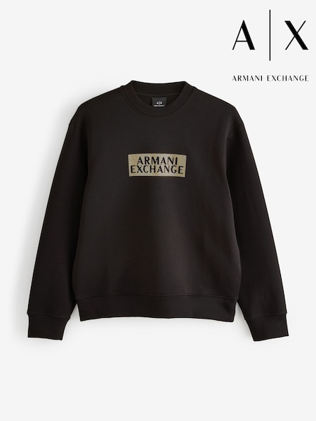 Armani Exchange Regular Fit Logo Black Sweat Top Jumper (F21047) | 163 €