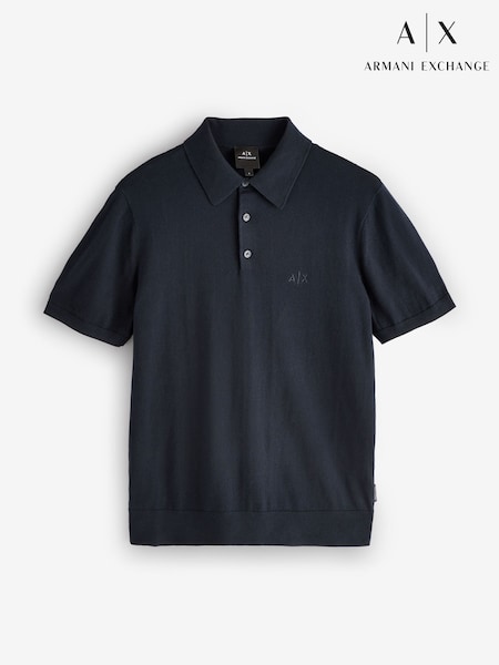 Armani Exchange Regular Fit Logo Knitted Polo Shirt (F21063) | AED582