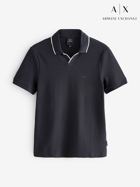 Armani Exchange Regular Fit Blue Logo Polo Shirt (F21065) | AED466