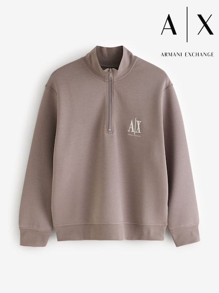 Natural - Armani Exchange Regular Fit Logo Sweat Top Jumper (F21073) | R$ 1.285