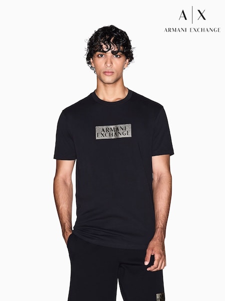 Armani Exchange Regular Fit Logo Black T-Shirt (F21074) | €83