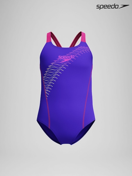 Speedo Purple Medley Logo Medalist Swimsuit (F21090) | €22