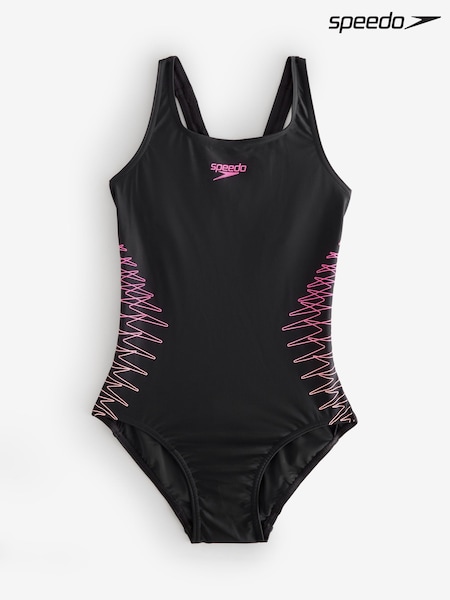 Speedo Black Placement Muscleback Swimsuit (F21101) | €48