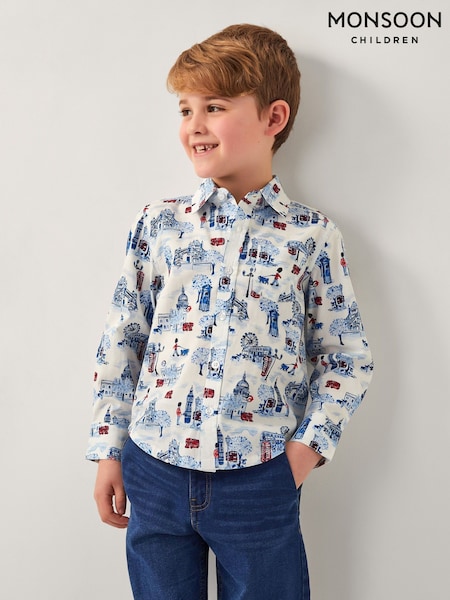 Monsoon London Print 100% Cotton Shirt (F21117) | ‏96‏₪ - ‏106‏ ₪