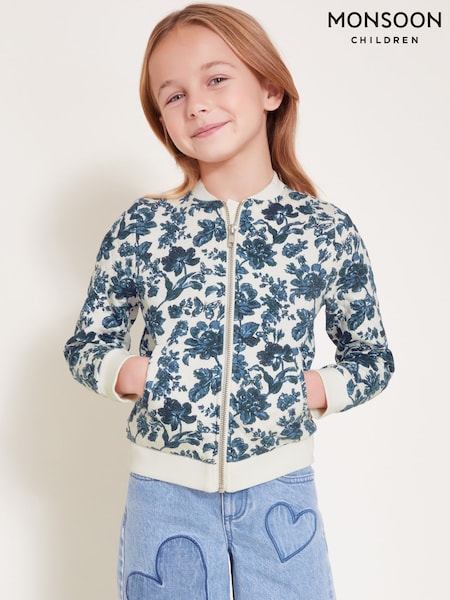 Monsoon Floral Print Quilted 100% Cotton Bomber Jacket (F21128) | ‏242 د.إ.‏ - ‏ 270‏ د.إ.