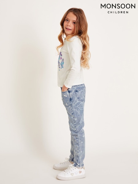 Monsoon Blue Rhinestone Unicorn 100% Cotton Straight Jeans (F21145) | R748 - R836