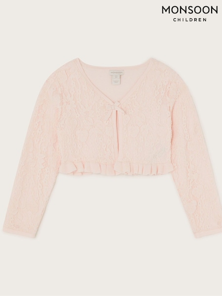 Monsoon Pink Lace Frill Bow Cardigan (F21151) | OMR15 - OMR17